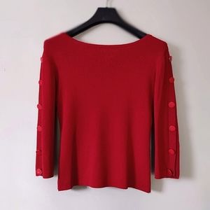 Joseph A. Women's Button Sleeve Knit Top Medium